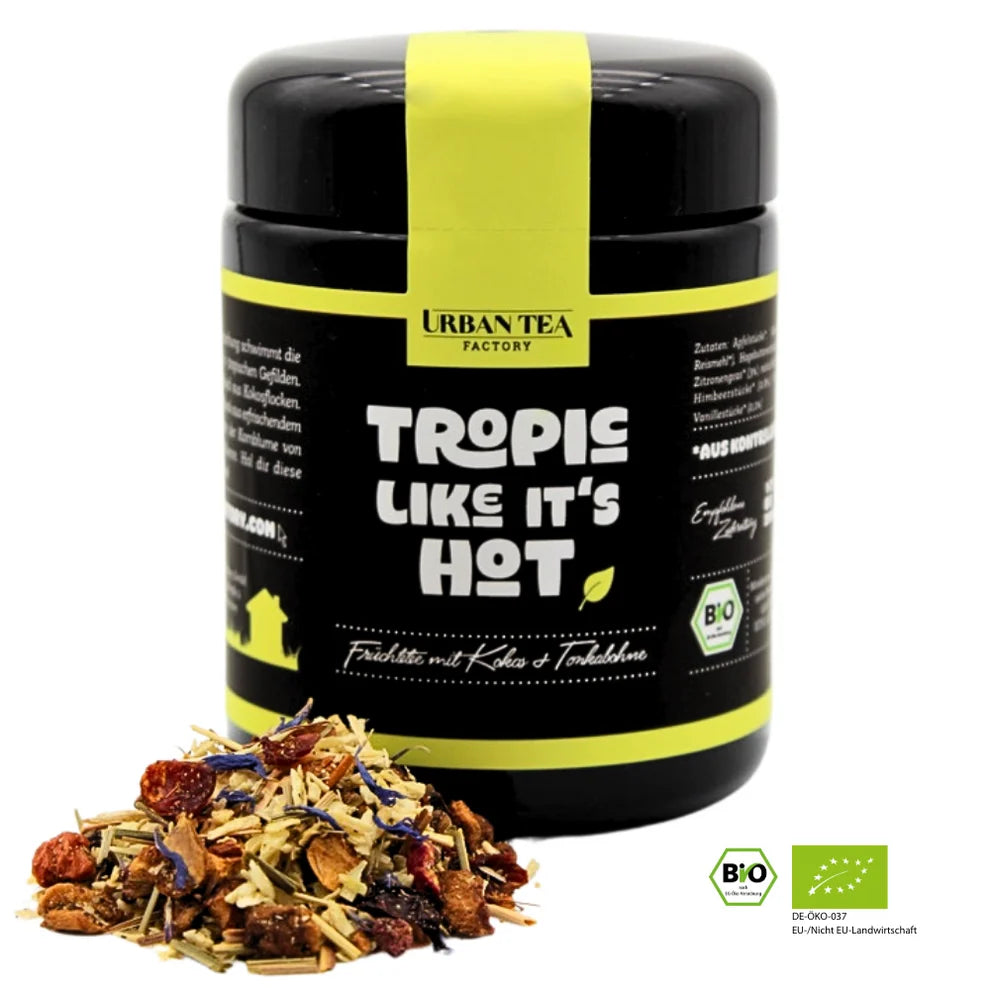 Urban Tea Factory TROPIC LIKE IT'S HOT – Bio Früchtetee mit Himbeer & Tonkabohne