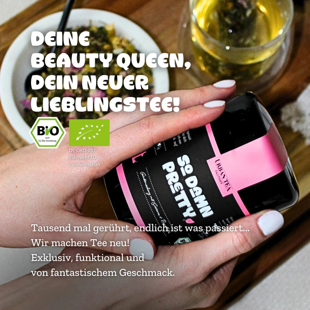 Urban Tea Factory SO DAMN PRETTY – Bio Grünteemischung mit Guarana & Rosenblüten