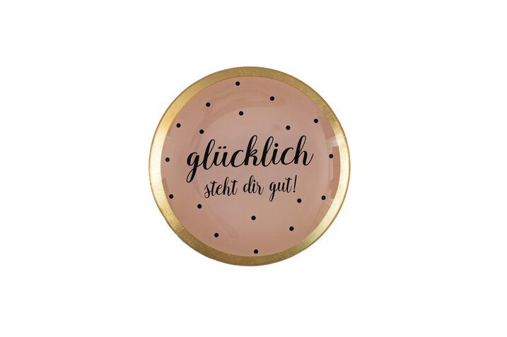 Love Plates "Glücklich steht dir gut" Glasteller M