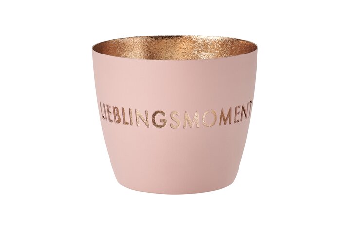 Madras Windlicht "Lieblingsmoment"  blush / gold