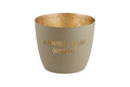 Madras Windlicht "Candle light dinner" sandstone / gold