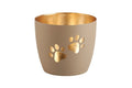 Madras Windlicht "Pfoten" sandstone / gold