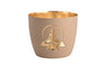 Madras Windlicht "Lotus Yoga"  sandstone / gold