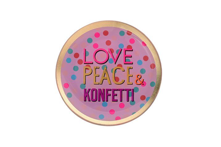 Love Plates "Love, Peace & Konfetti" Glasteller