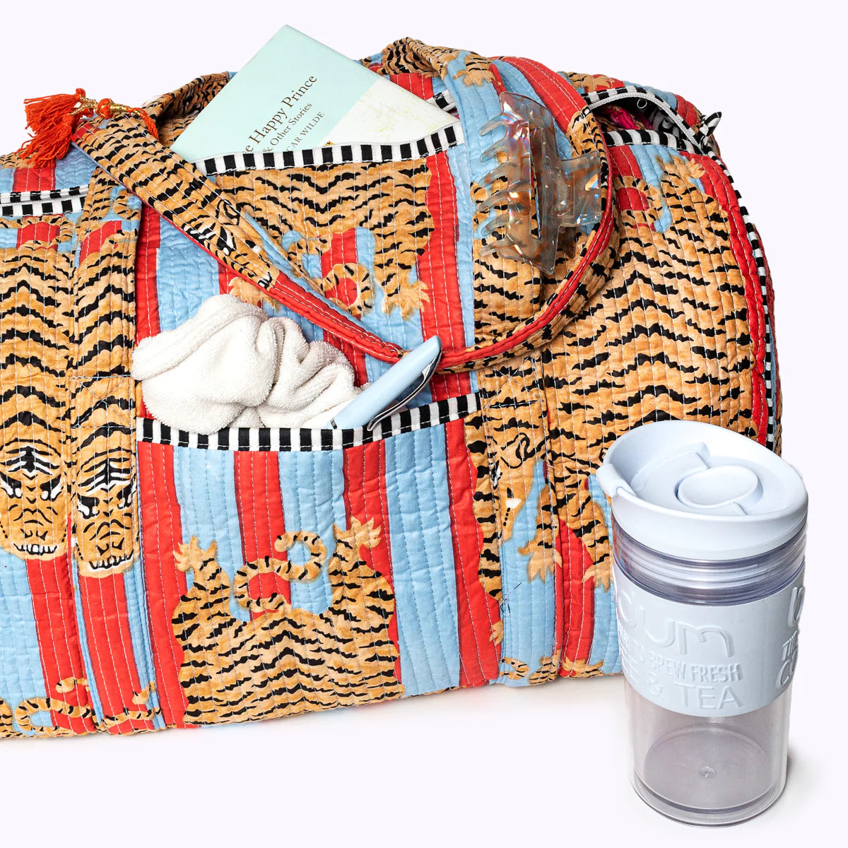 Handgemachte Baumwolltasche „Poppy Tiger Funky“