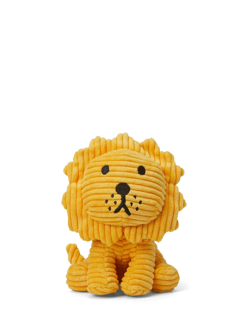 Lion Sitting Corduroy Yellow 17 cm