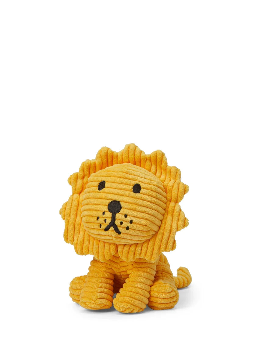 Lion Sitting Corduroy Yellow 17 cm