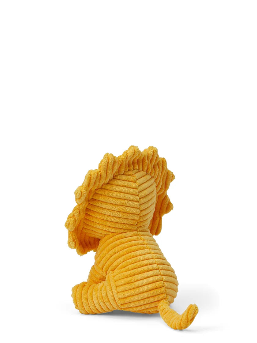 Lion Sitting Corduroy Yellow 17 cm