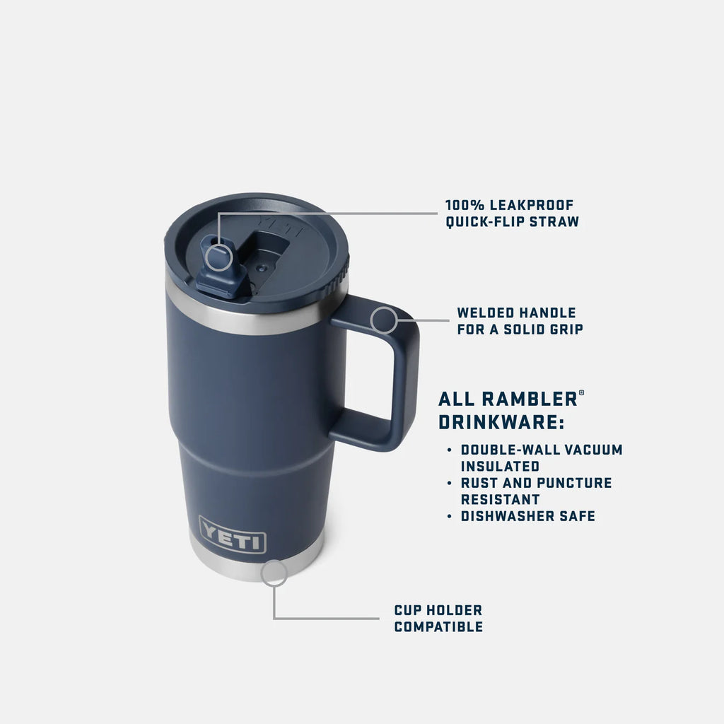 YETI Rambler 20 Oz (591 ml) Reise Trinkhalmtasse (Travel Straw Mug)