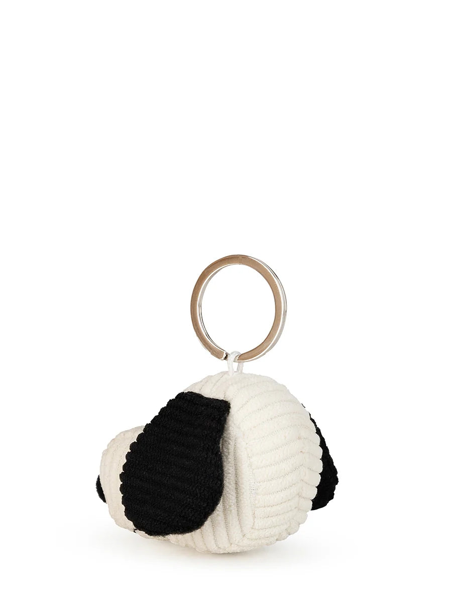 Snoopy Head Corduroy Keychain Cream