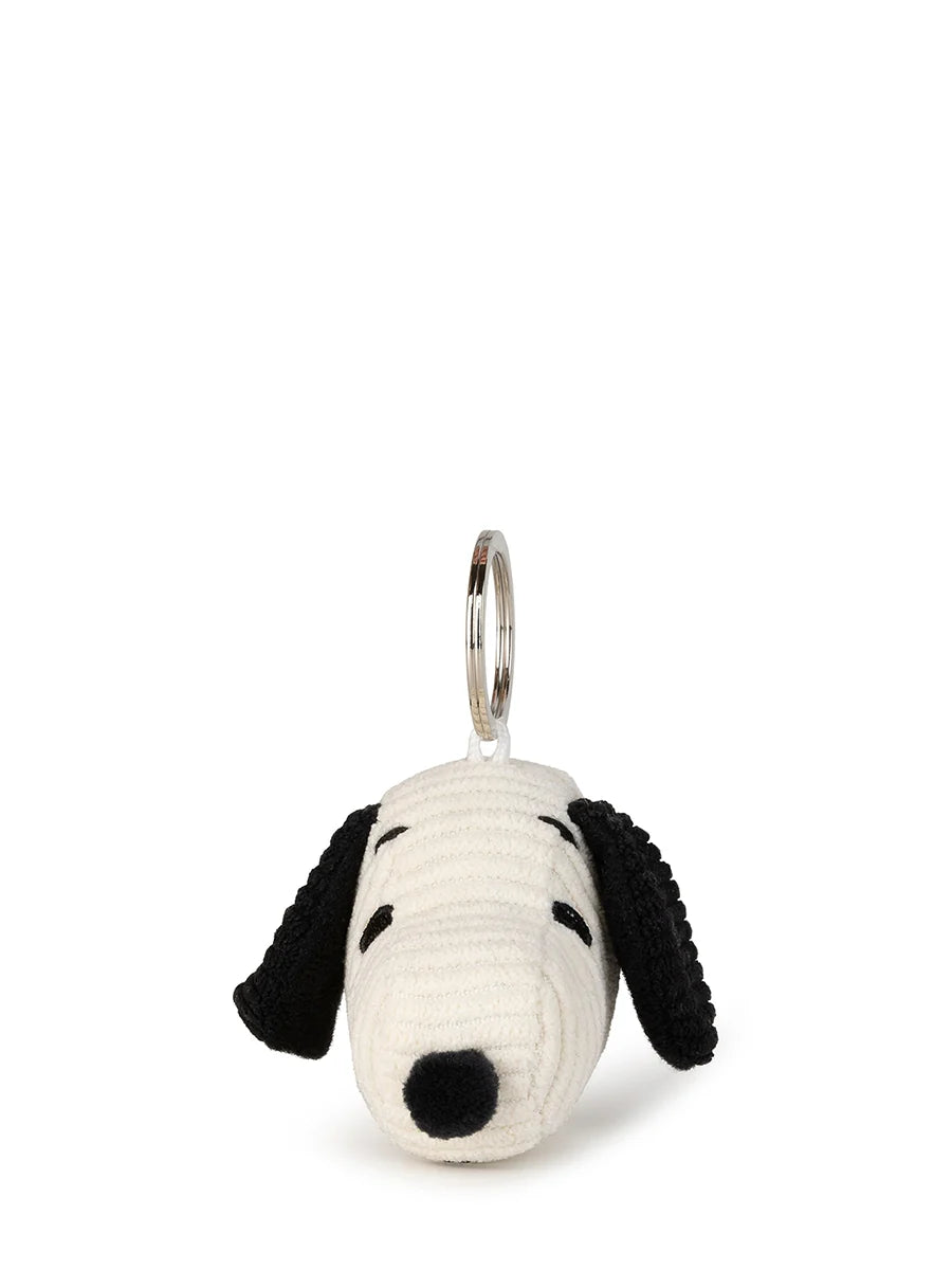 Snoopy Head Corduroy Keychain Cream
