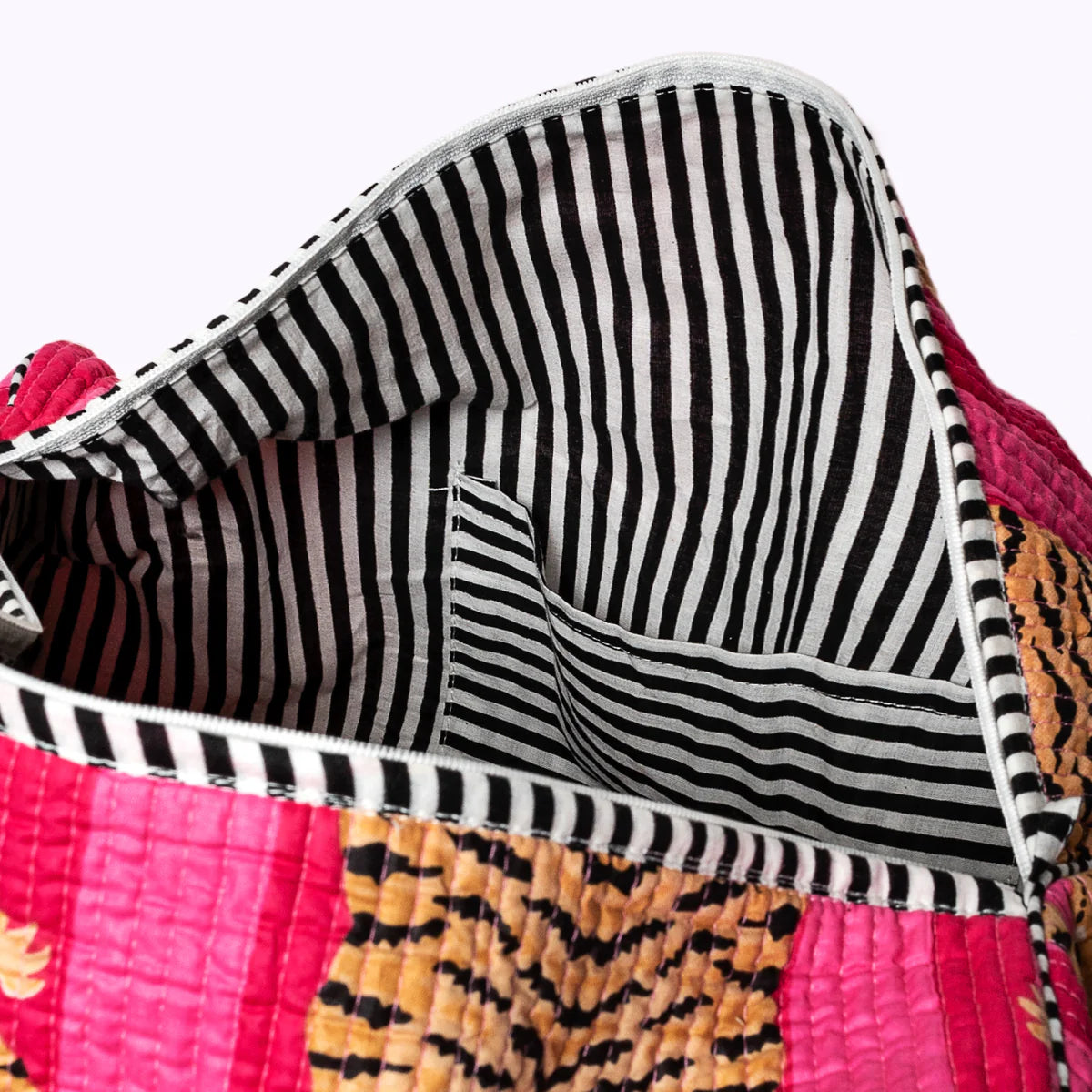 Handgemachte Baumwolltasche „Poppy Tiger Pink“