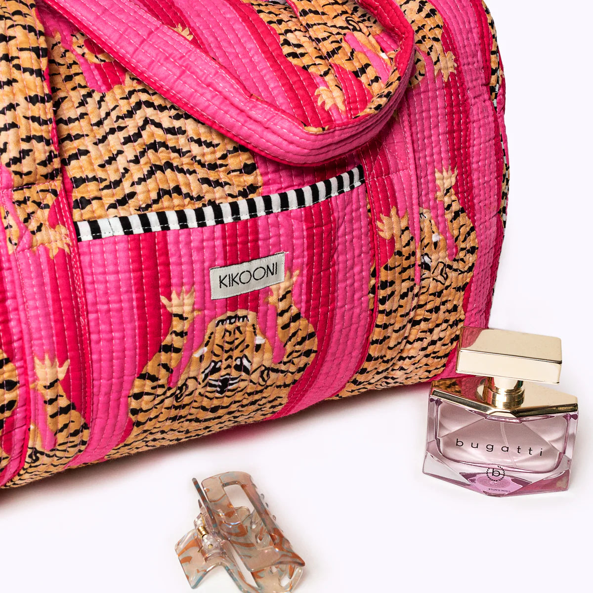 Handgemachte Baumwolltasche „Poppy Tiger Pink“