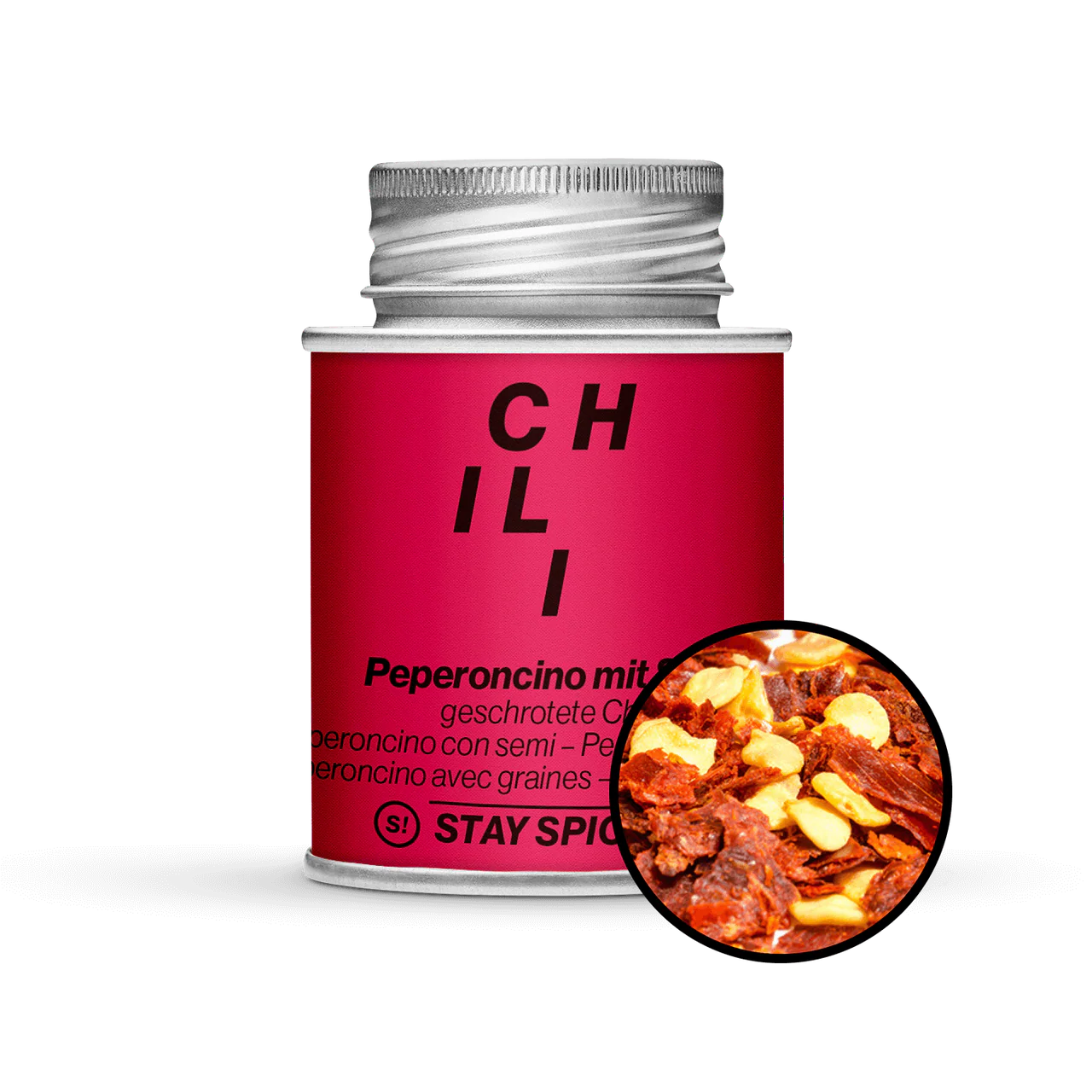 Stay Spiced! Chili / Peperoncino rot mild geschrotet mit Saat