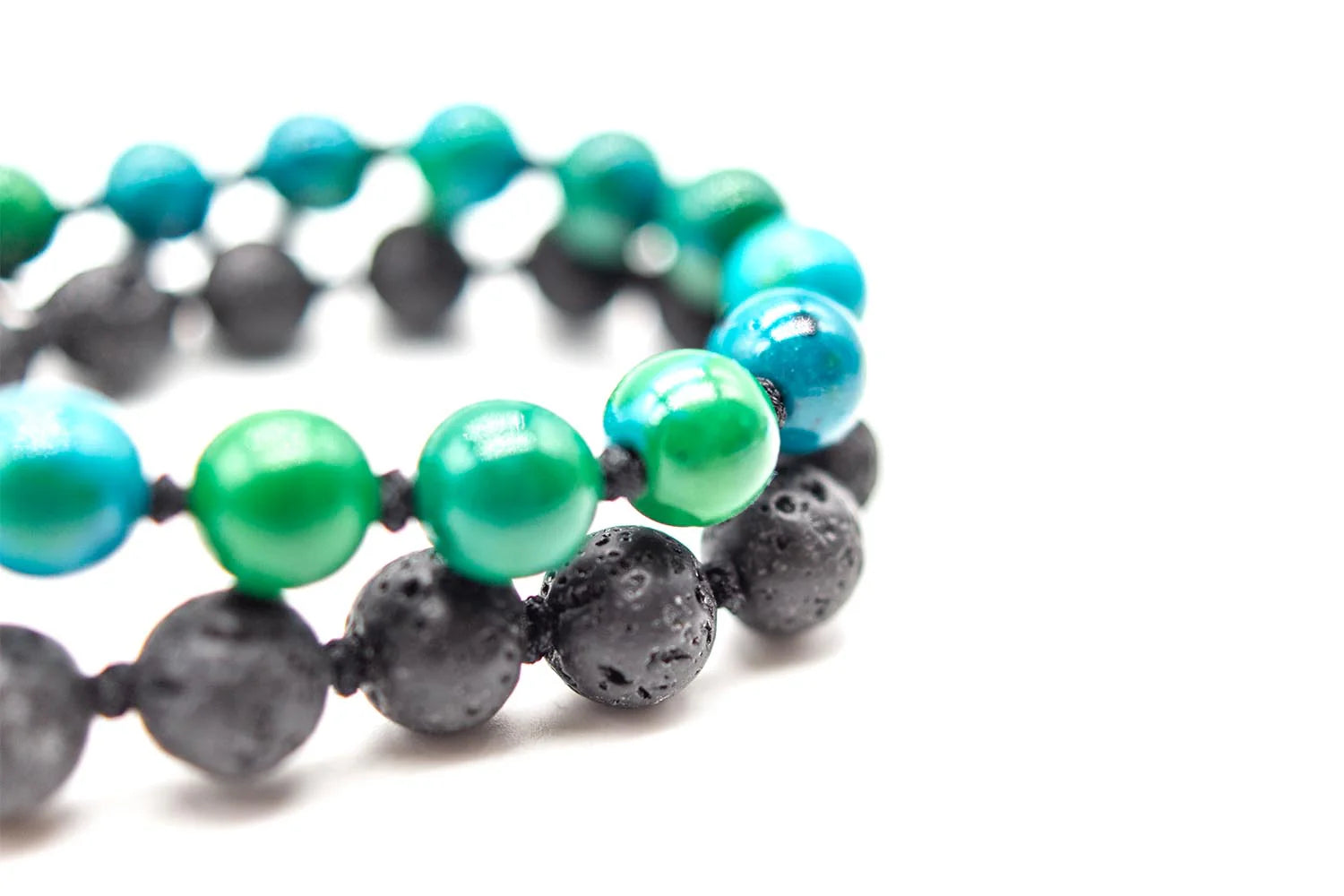 Armband Mala Twin Green Lava for Men