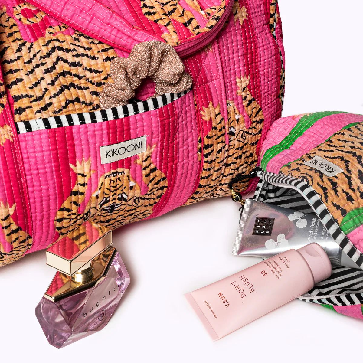 Handgemachte Baumwolltasche „Poppy Tiger Pink“