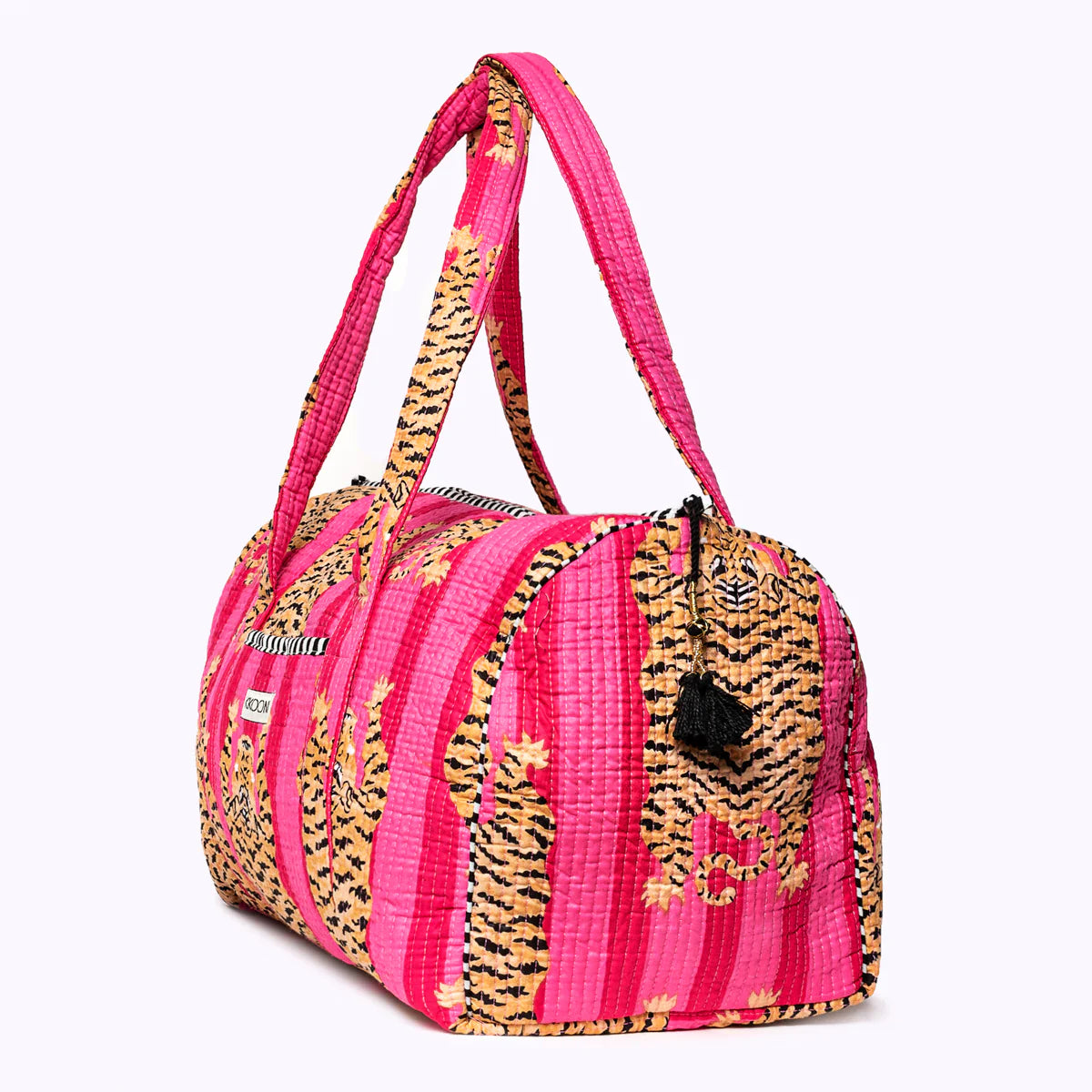 Handgemachte Baumwolltasche „Poppy Tiger Pink“