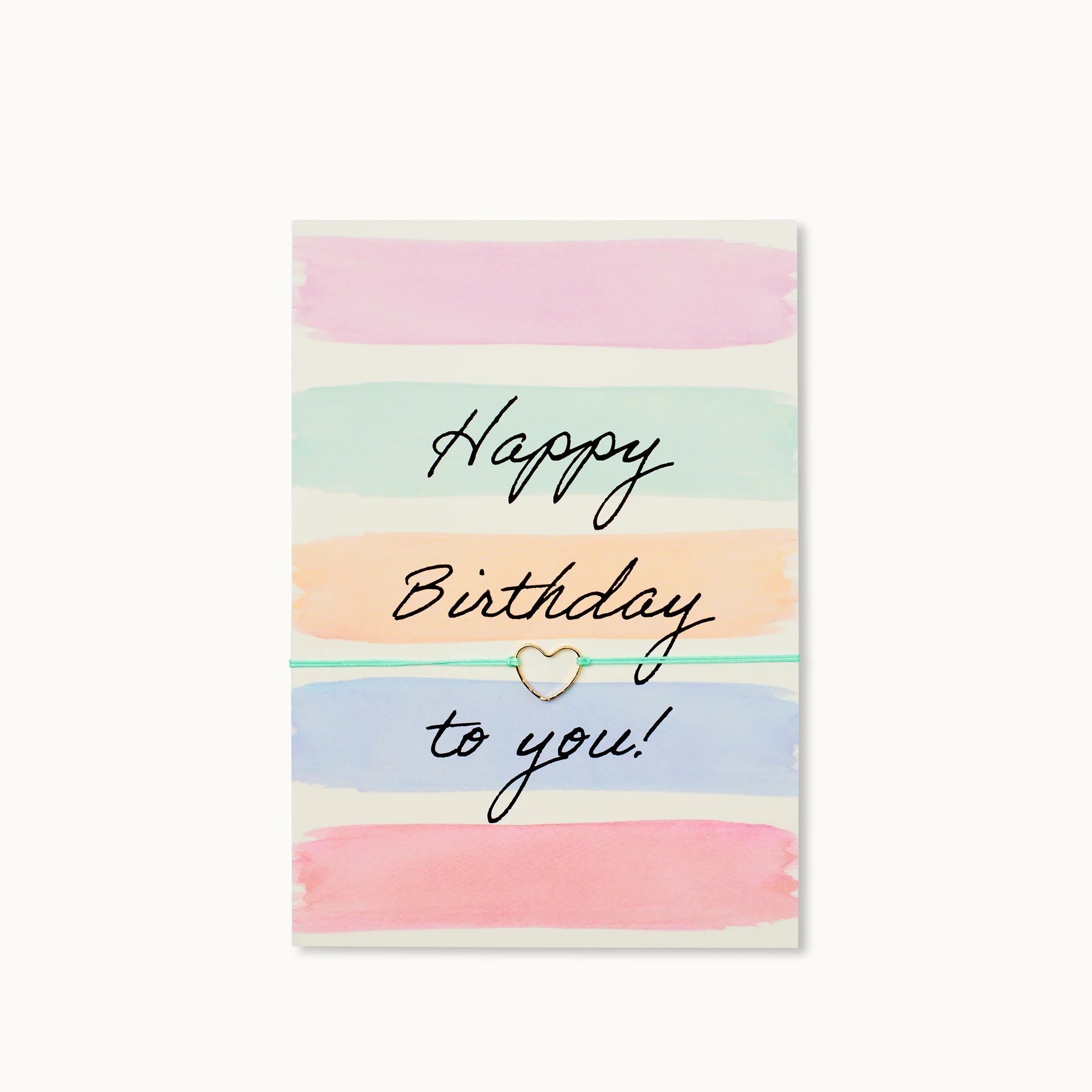 by Vivi Grußkarte mit Armband - Happy Birthday Colorful Stripes