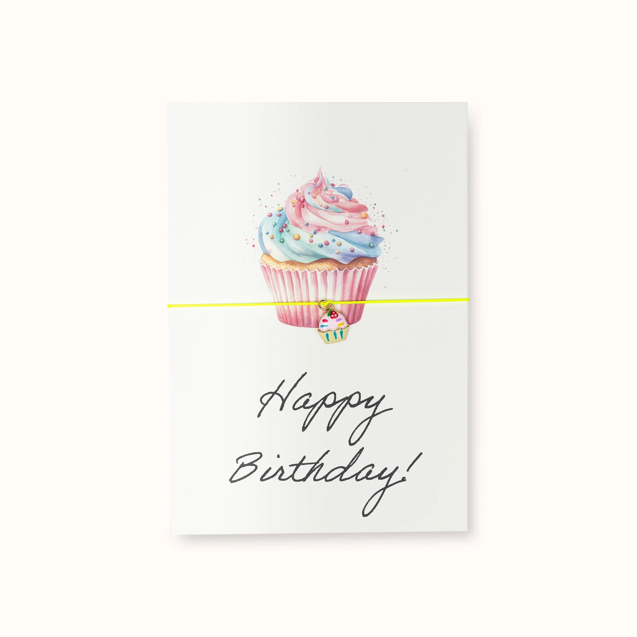 Grußkarte mit Armband - Happy Birthday Cupcake HF