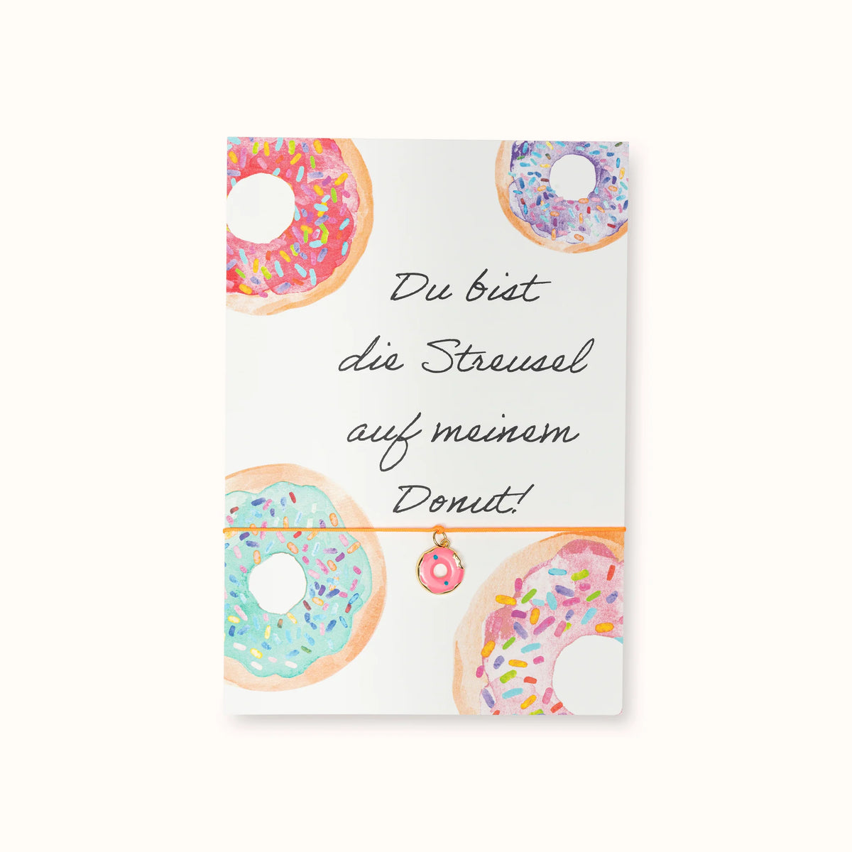 Grußkarte mit Armband - Donut Streusel