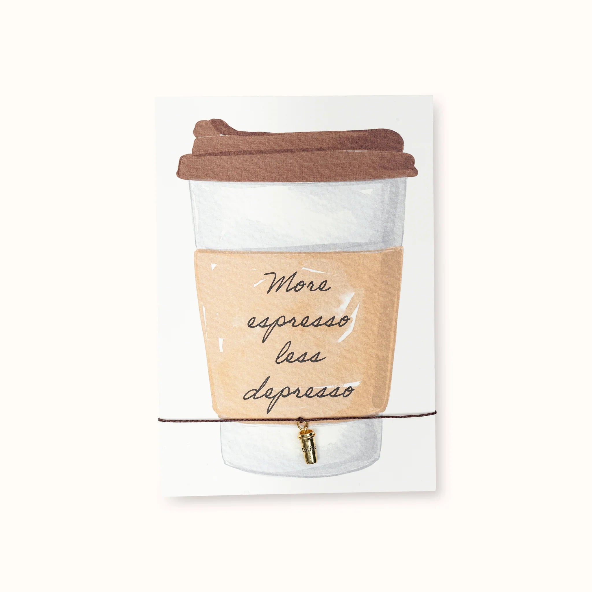 by Vivi Grußkarte mit Armband - More Espresso less depresso
