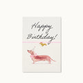 Grußkarte mit Armband - Happy Birthday Dachshund rose