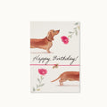 by Vivi Grußkarte mit Armband - Happy Birthday Dackel Blumen