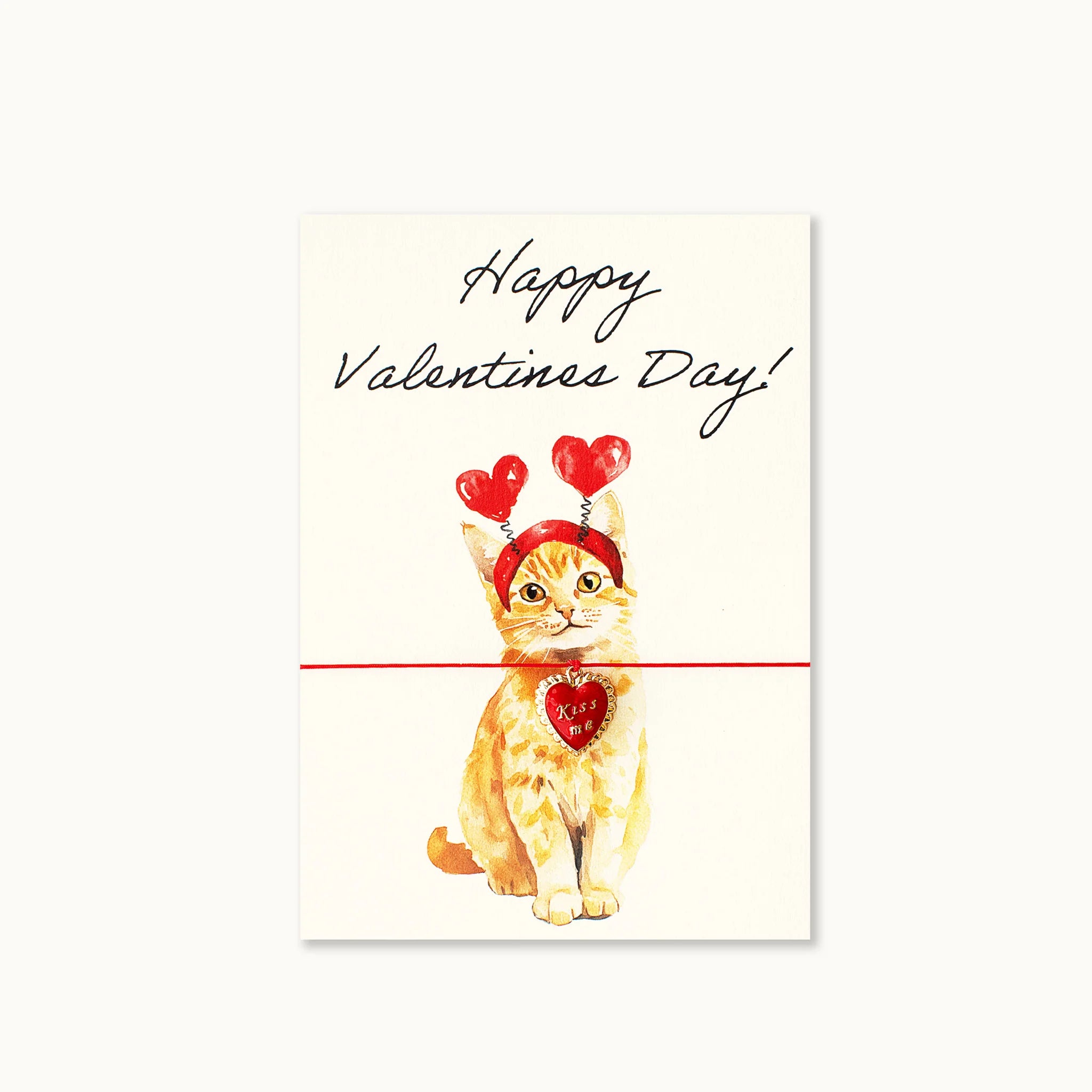 by Vivi Grußkarte mit Armband - Happy Valentines Cat