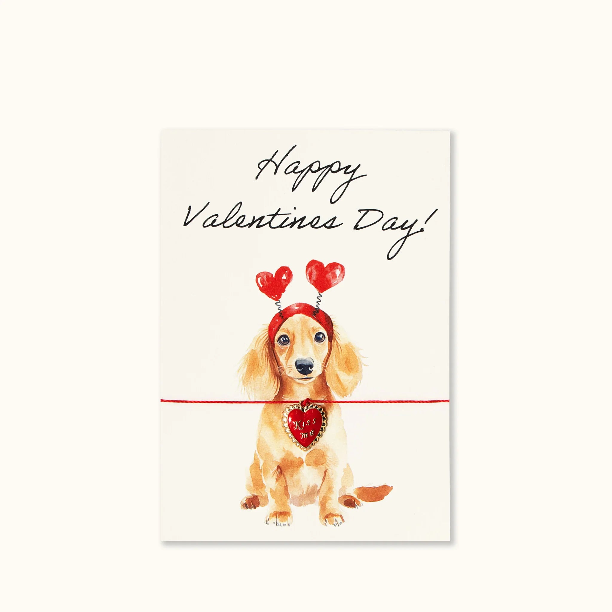 by Vivi Grußkarte mit Armband - Happy Valentines Sausage Dog