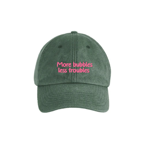 "More bubbles less troubles" Vintage Cap Grün