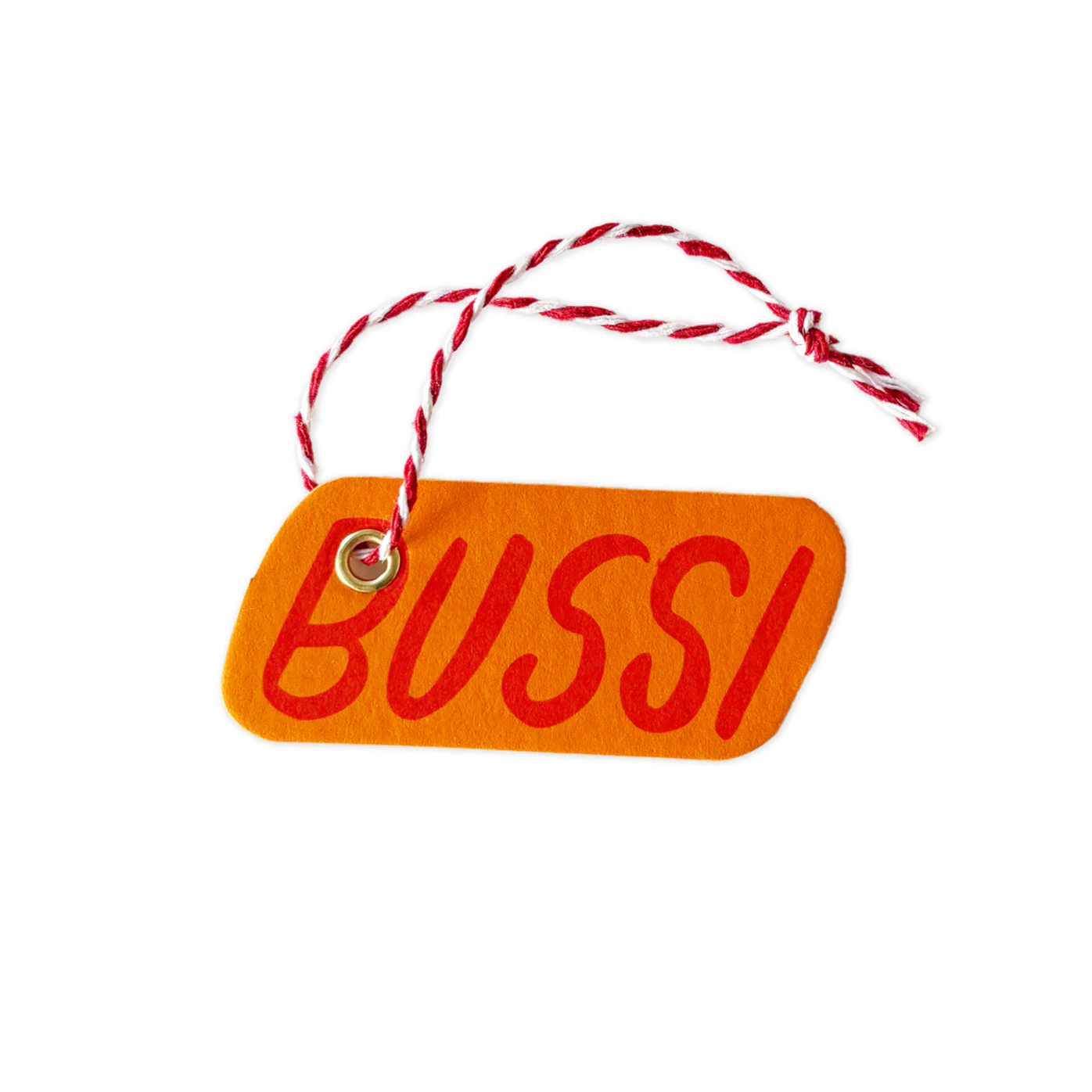 Poldi Papier Geschenkanhänger "Bussi" orange