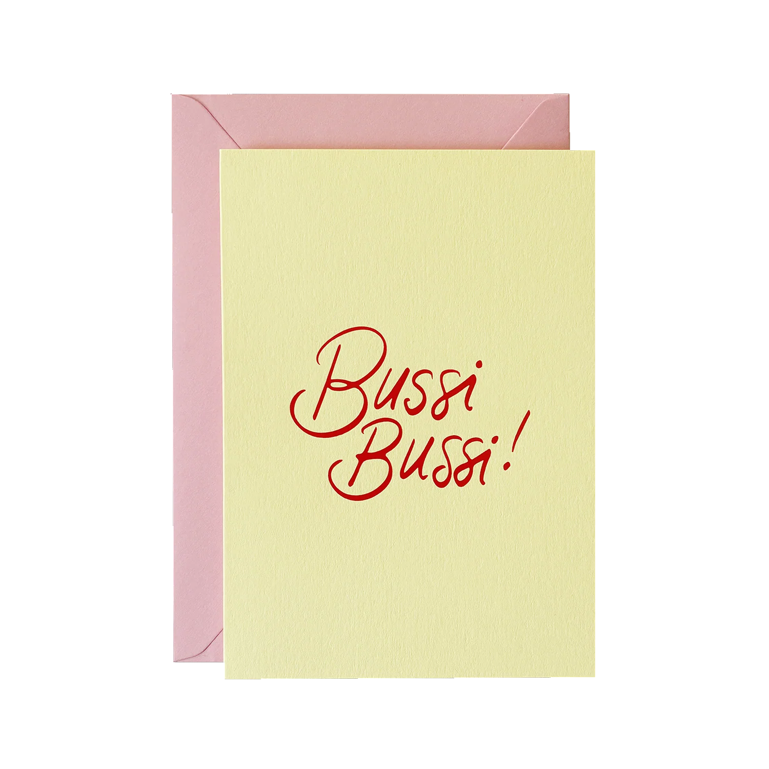 Poldi Papier Faltkarte mit Kuvert "Bussi Bussi" gelb A6