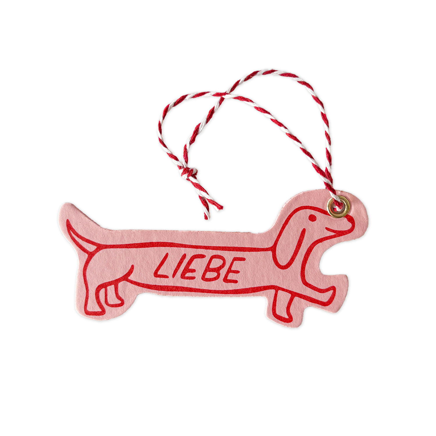 Poldi Papier Geschenkanhänger "Dackel" rosa
