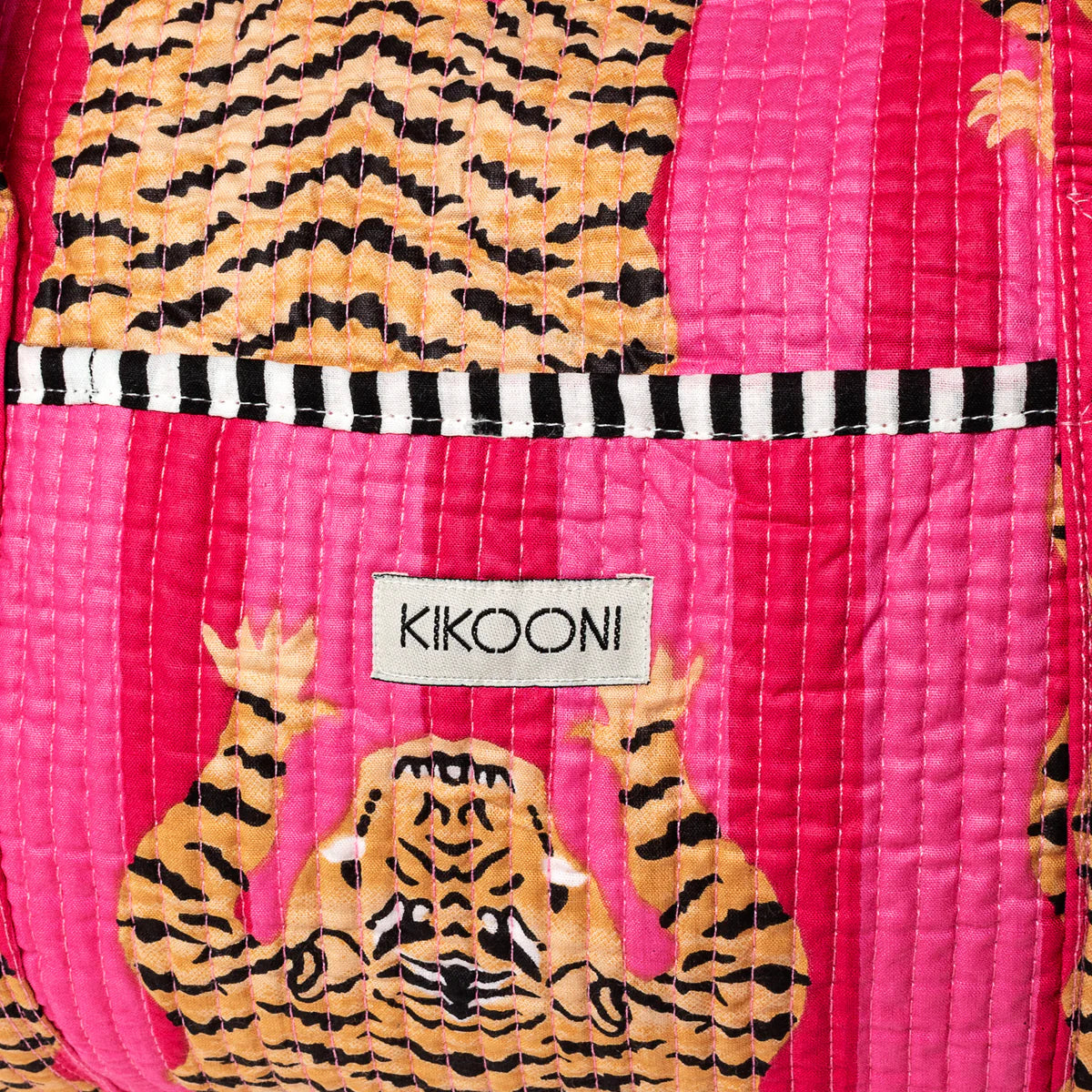 Handgemachte Baumwolltasche „Poppy Tiger Pink“