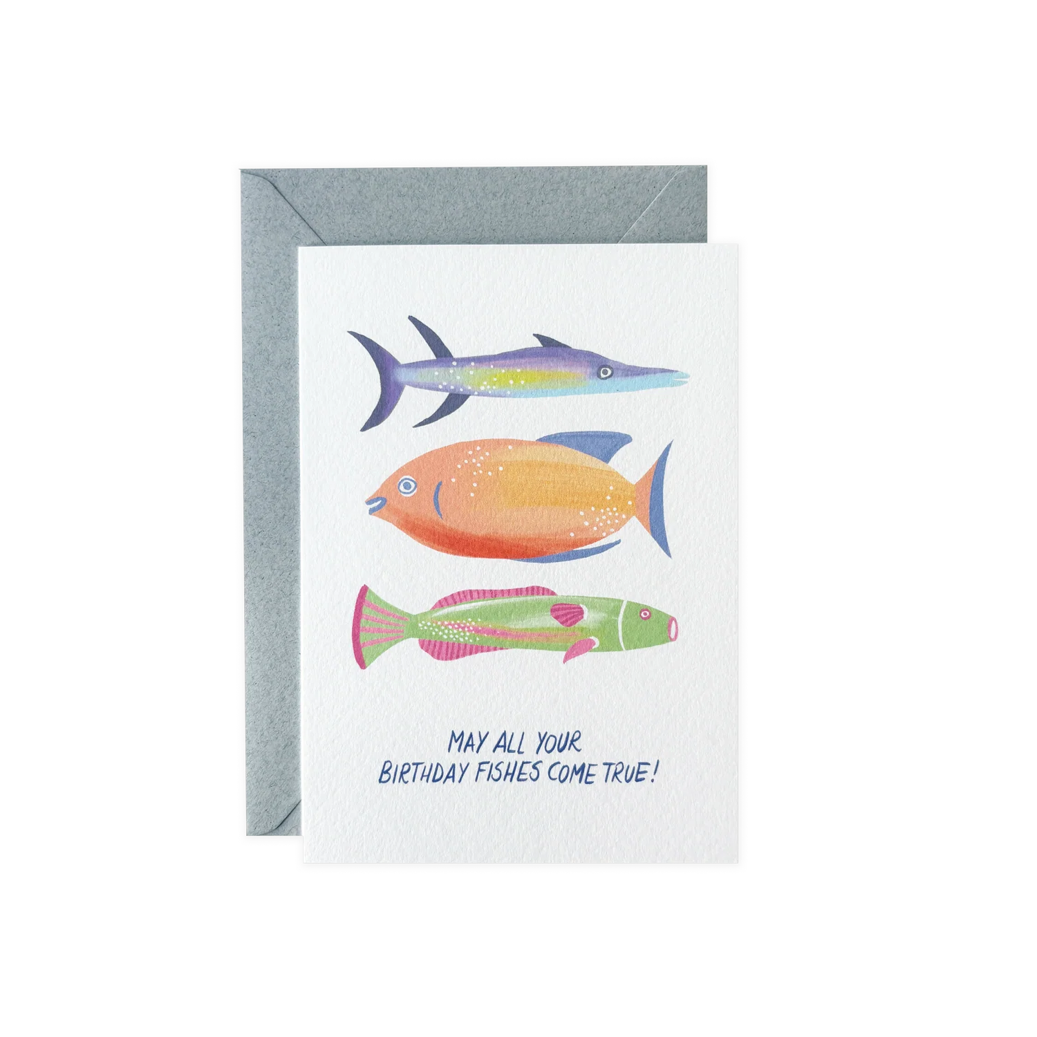 Poldi Papier Faltkarte mit Kuvert "May All Your Birthday Fishes Come True" A6