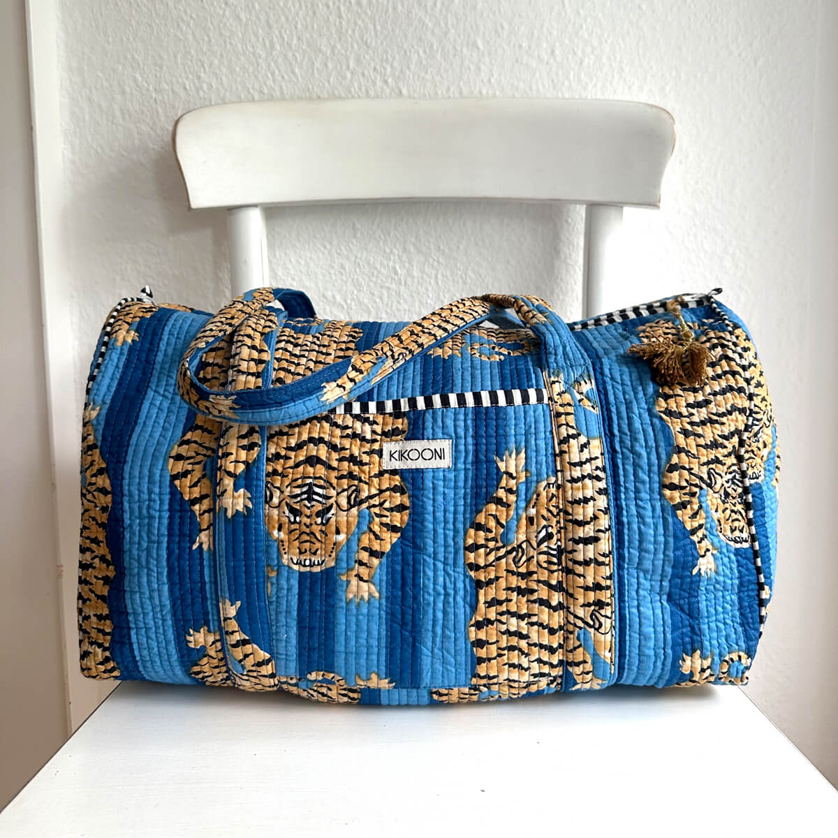 Handgemachte Baumwolltasche „Poppy Tiger Ocean"