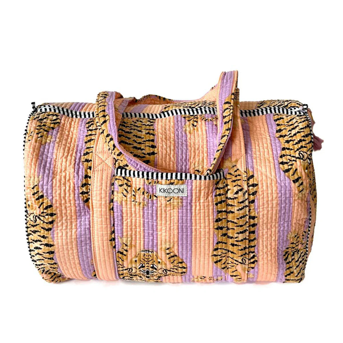Handgemachte Baumwolltasche „Poppy Tiger Peach Fusion"