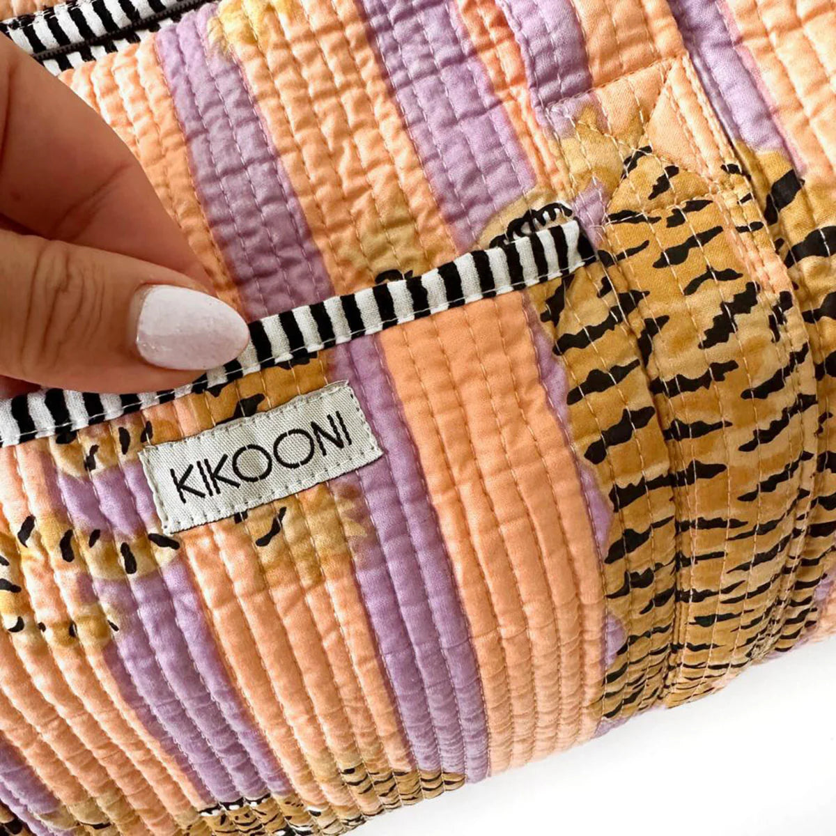 Handgemachte Baumwolltasche „Poppy Tiger Peach Fusion"