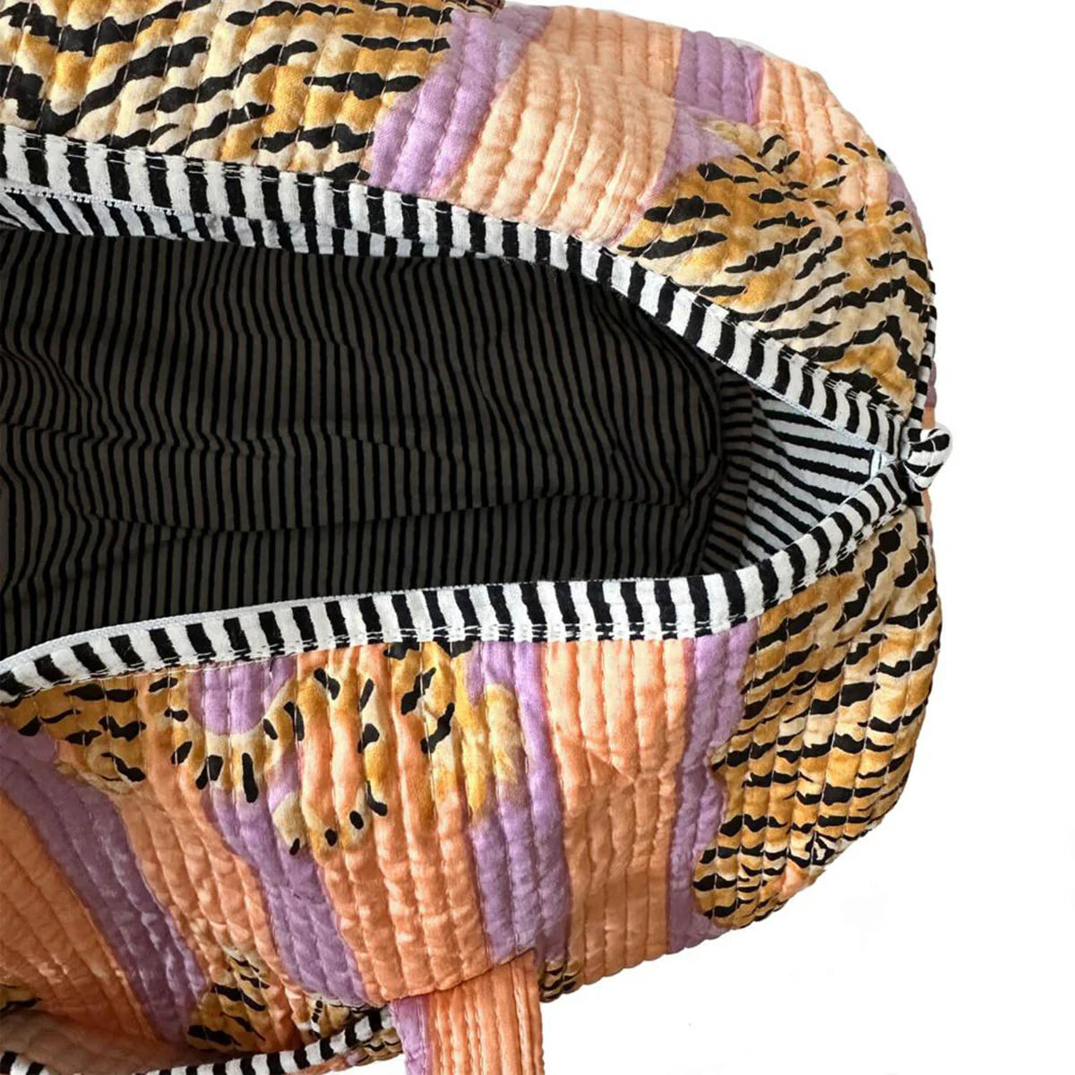 Handgemachte Baumwolltasche „Poppy Tiger Peach Fusion"