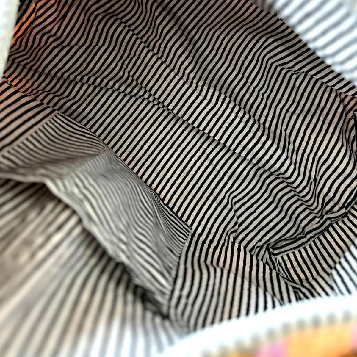 Handgemachte Baumwolltasche „Poppy Tiger Peach Fusion"