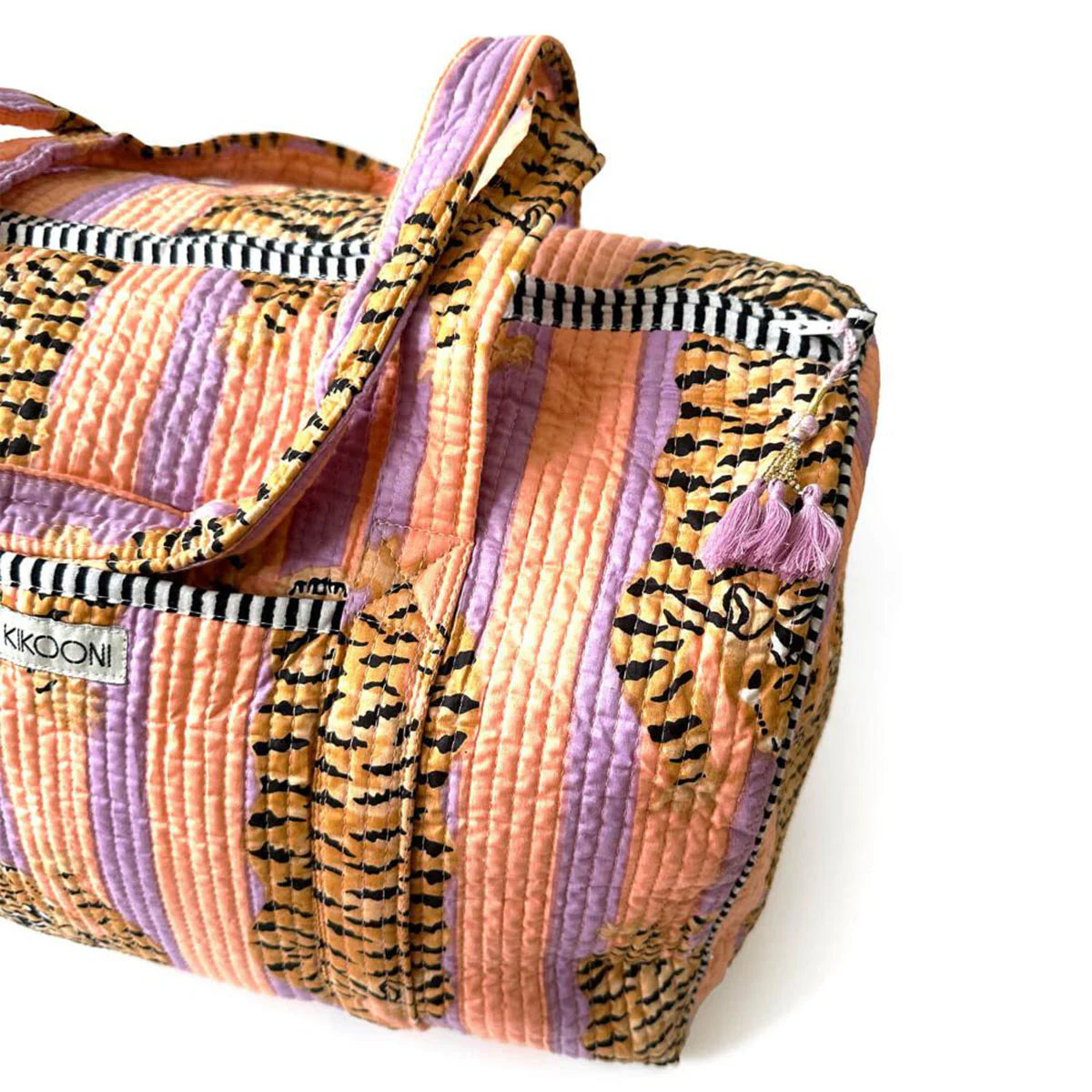 Handgemachte Baumwolltasche „Poppy Tiger Peach Fusion"