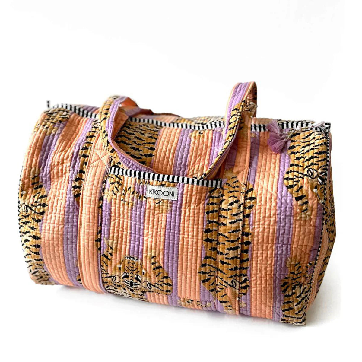 Handgemachte Baumwolltasche „Poppy Tiger Peach Fusion"