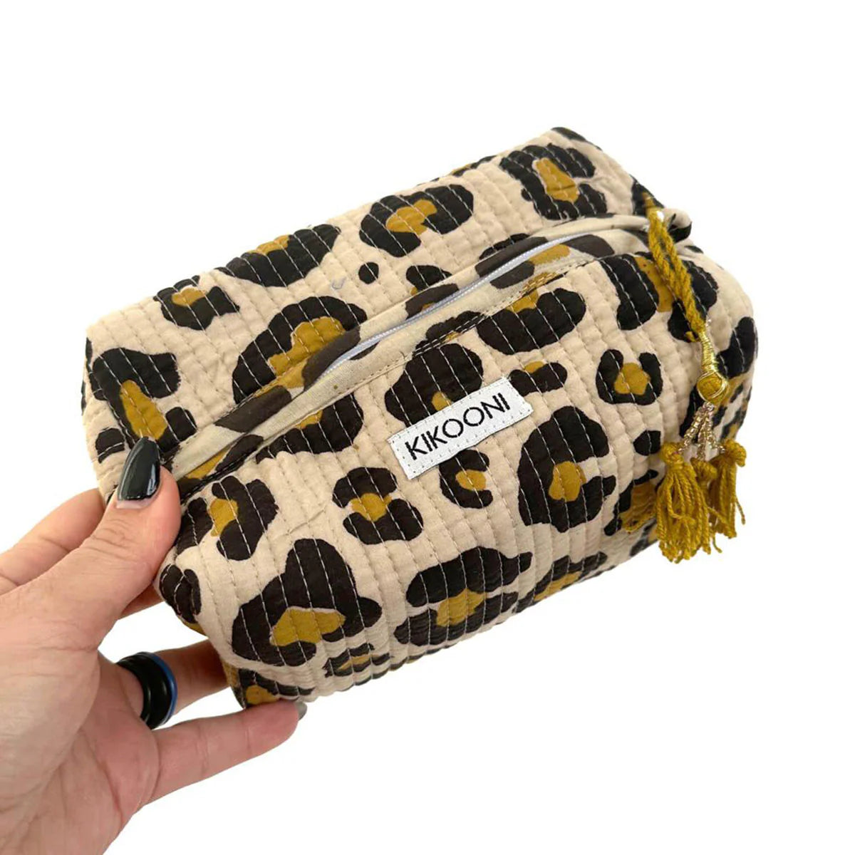 Handgemachte kleine Kosmetiktasche „Oh Leo"