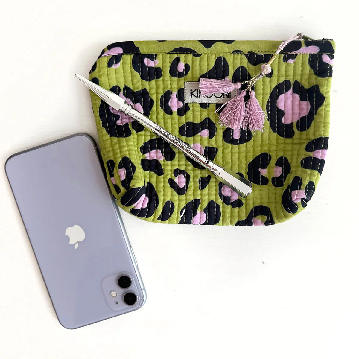 Handgemachte Mini-Tasche „Oh Leo Cosmic Green"