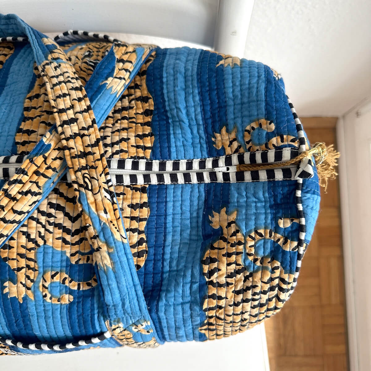 Handgemachte Baumwolltasche „Poppy Tiger Ocean"