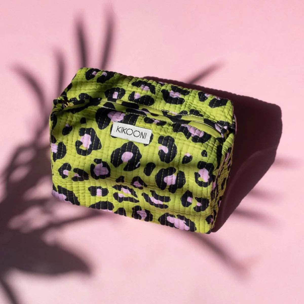 Handgemachte kleine Kosmetiktasche „Oh Leo Cosmic Green"