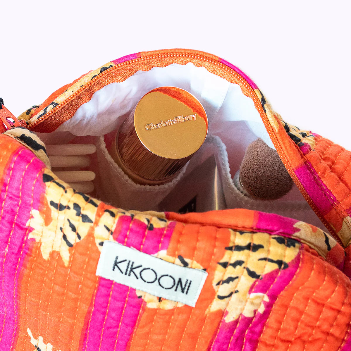 Kikooni handgemachte kleine Kosmetiktasche „Poppy Tiger"