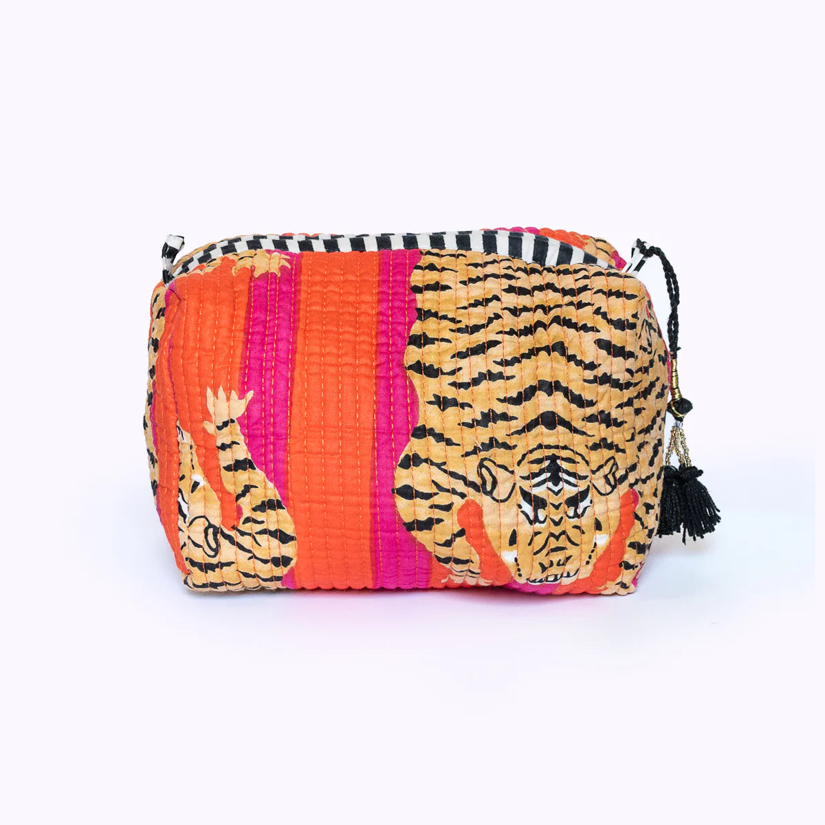 Handgemachte kleine Kosmetiktasche „Poppy Tiger"