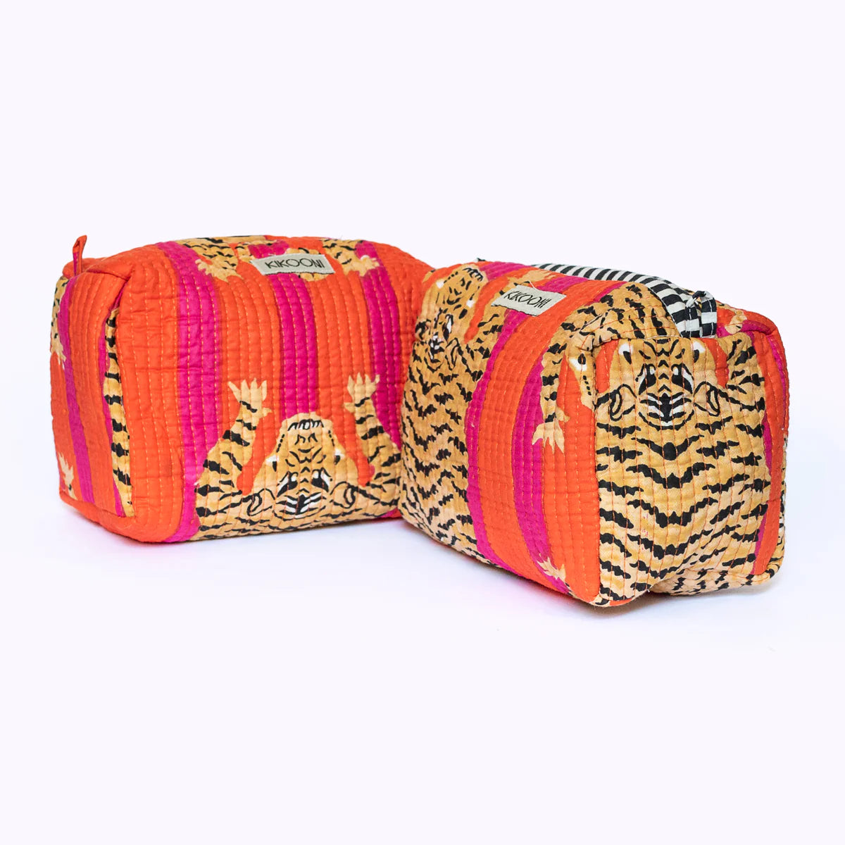 Kikooni handgemachte kleine Kosmetiktasche „Poppy Tiger"