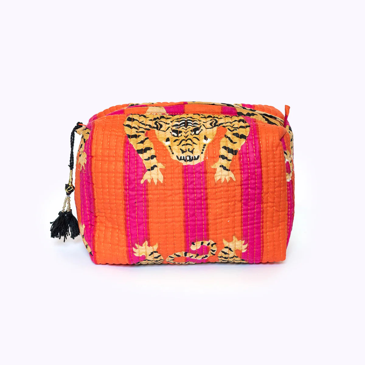 Handgemachte kleine Kosmetiktasche „Poppy Tiger"
